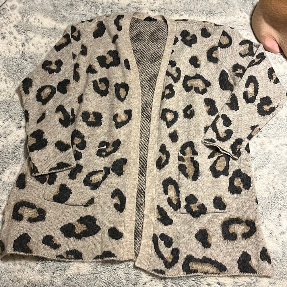 Oversized Cardigan leopard with pockets